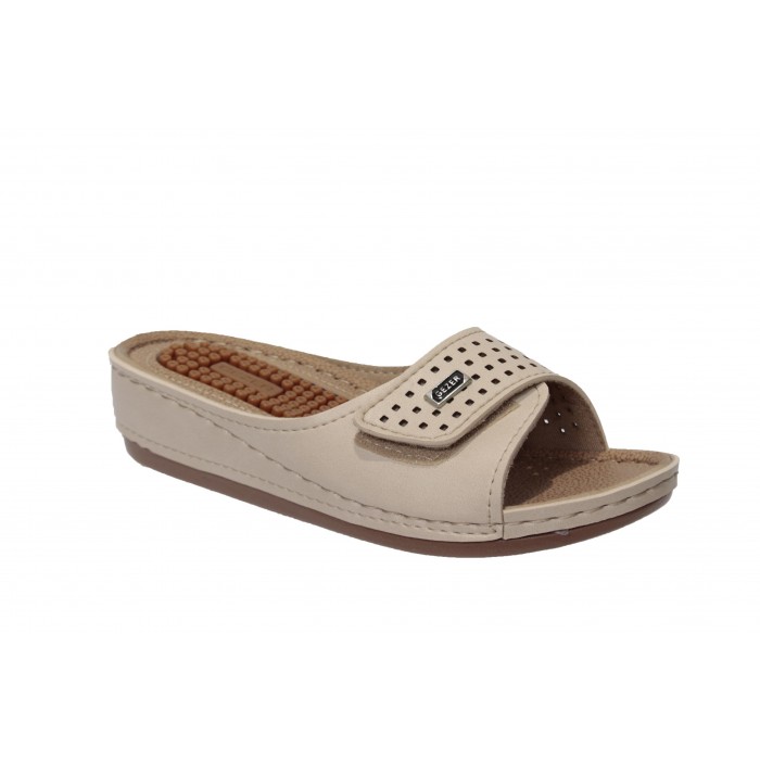 GEZER Kadın Bej Dolgu Yumuşak Taban Terlik