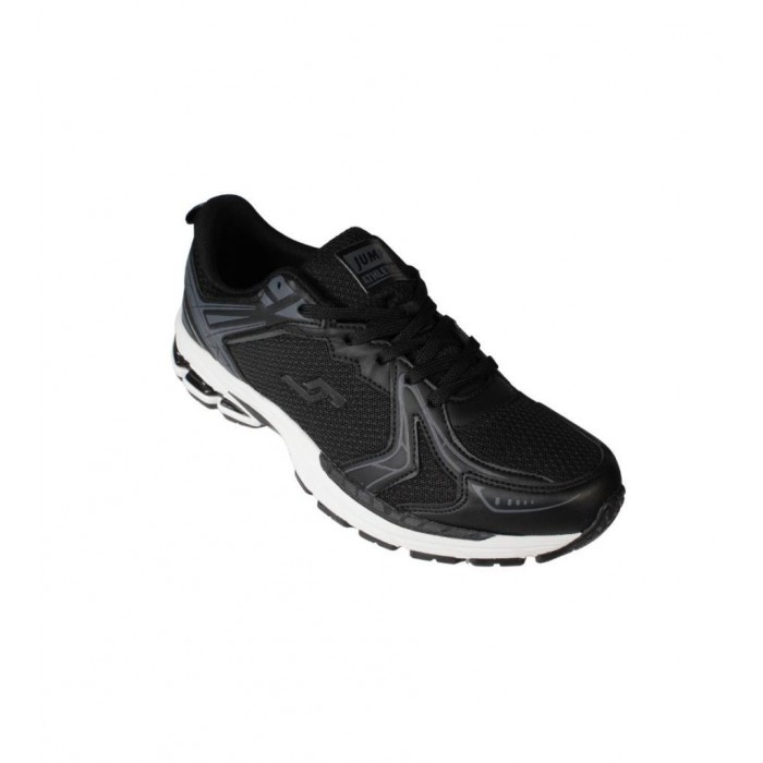 JUMP Erkek Siyah Beyaz Gri Fileli Memory Kalın Taban Koşu Yürüyüş Spor Ayakkabı