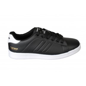 JUMP Erkek Siyah Tabanı Beyaz Comfort Taban Sneacers Düz Taban Spor Ayakkabı