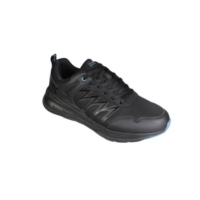 KİNETİX Erkek Siyah Cilt Kalın Taban Koşu Günlük Spor Ayakkabı
