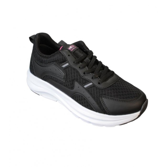 KİNETİX Kadın Siyah Gri Fileli Kalın Taban Yürüyüş Spor Ayakkabı