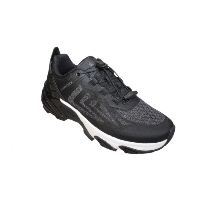 LUMBERJACK Erkek Siyah Gri Kalın Taban Memory Foam Akıllı Bağcıklı Sneaker Spor Ayakkabı