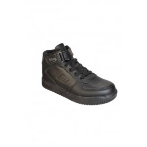 M.P Çocuk Siyah Beyaz Cilt Bilekli Bağcıklı Çırtlı Spor Ayakkabı