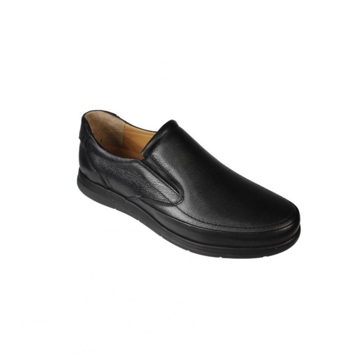 YAZKIŞ Erkek Siyah Cilt Bağcıksız İç Ve Dış Hakiki Deri Comfort Taban