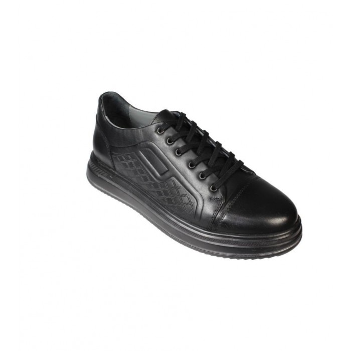 YAZKIŞ Erkek Siyah Cilt Hakiki Deri Kalın Taban Casual Ayakkabı