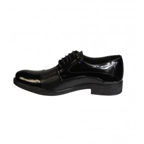 YAZKIŞ Erkek Siyah Rugan Hakiki Deri Kauçuk Taban Bağcıklı Klasik Ayakkabı