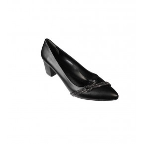 YAZKIŞ Kadın Cilt 41-42 Büyük Numara Üzeri Taşlı Sivri Burun 6cm Kalın Topuklu Ayakkabı