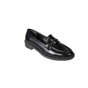 YAZKIŞ Kadın Siyah Cilt Üzeri Tokalı Kolej Klasik Ayakkabı