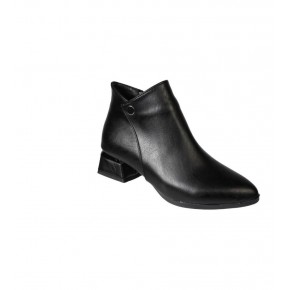 YAZKIŞ Kadın Siyah Kahverengi Cilt 4cm Kalın Topuklu Bilekten Bot