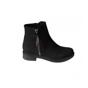 YAZKIŞ Kadın Siyah Mat Cilt 12cm Bilek Boyu Düz taban Yandan Fermuarlı  Bot