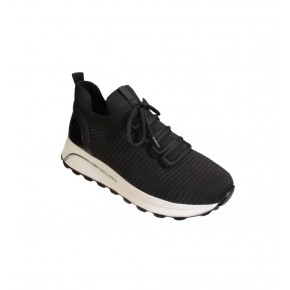 YAZKIŞ Kadın Siyah Ten Triko Kumaş Bağcıksız Arkası Holıganlı 4cm Comfort Taban Fashıon Spor Ayakkab