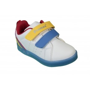 YAZKIŞ Kız Çocuk 26-30 Beyaz Pembe  Renkli Çırtlı Işıklı Spor Okul Ayakkabı